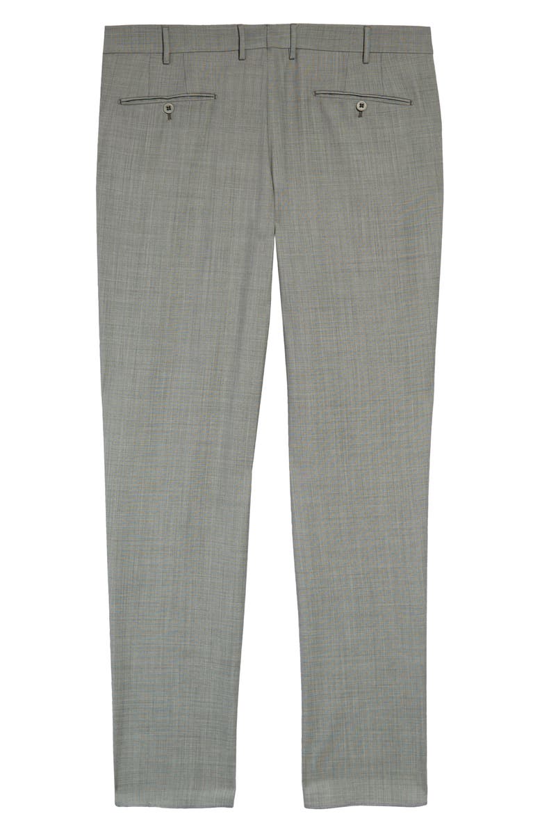 Zanella Parker Flat Front Sharkskin Wool Trousers, Alternate, color,