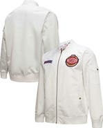 Mitchell & Ness Men's Mitchell & Ness White Golden State Warriors Hardwood Classics Nights Team Leader Satin Full-Zip Jacket