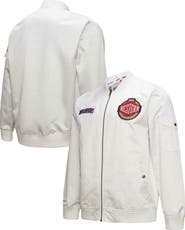 Mitchell & Ness Men's Mitchell & Ness White Golden State Warriors Hardwood Classics Nights Team Leader Satin Full-Zip Jacket