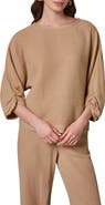 Donna Karan New York Twist Cuff Cotton Gauze Top