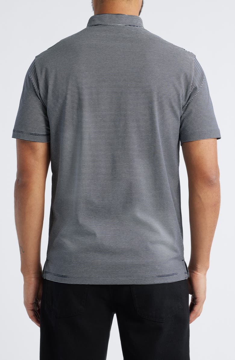 Emporio Armani Stripe Nehru Collar Polo, Alternate, color, Navy