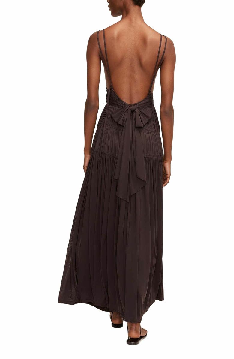 Rebecca Taylor Ruched Mesh Maxi Dress, Alternate, color,