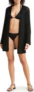 Elan Hooded Open Stitch Cover-Up Cardigan