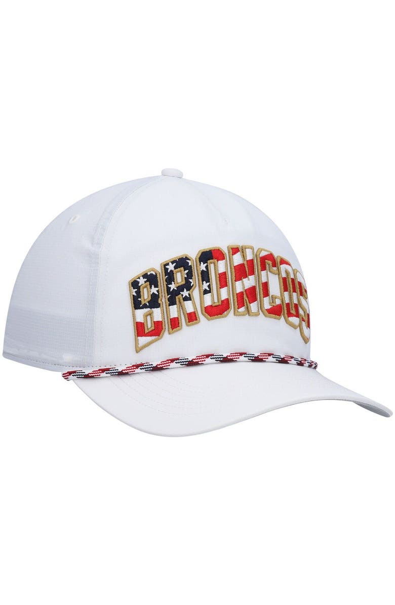 '47 Men's '47 White Denver Broncos Hitch Stars and Stripes Trucker Adjustable Hat, Alternate, color, 