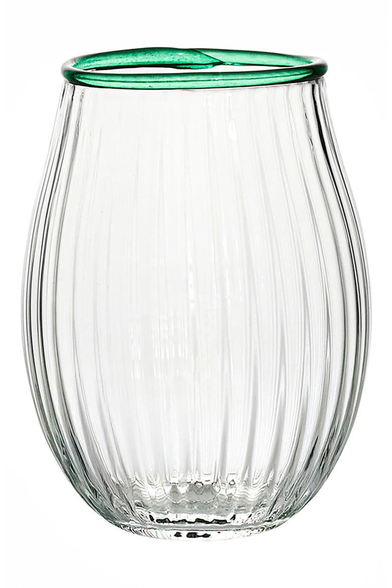 Nell Set of 4 Assorted Stemless Wine Glasses, Alternate, color, MULTI ORANGE