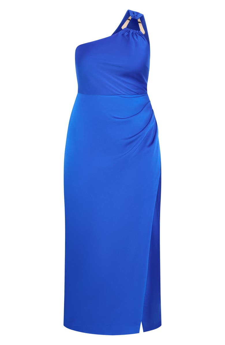 City Chic Joy One-Shoulder Maxi Dress, Alternate, color, Cerulean