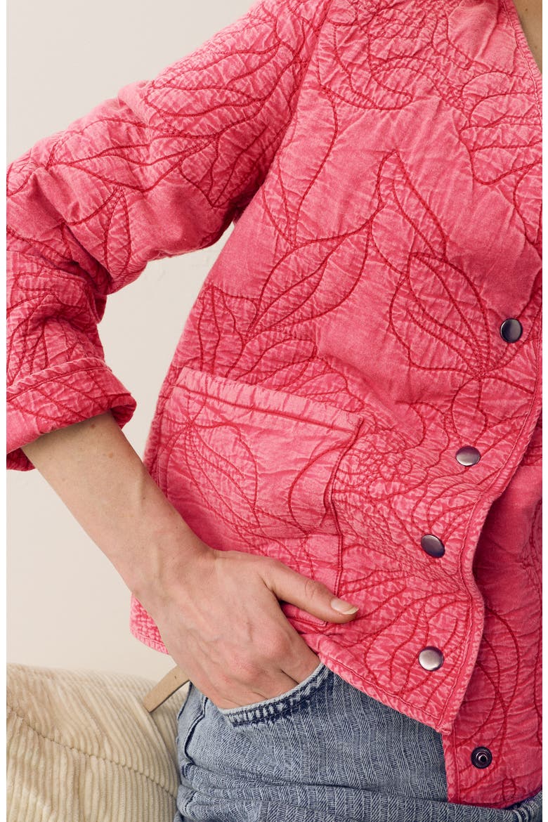 Garment Dye Quilted Cotton Jacket, Alternate, color, PINK