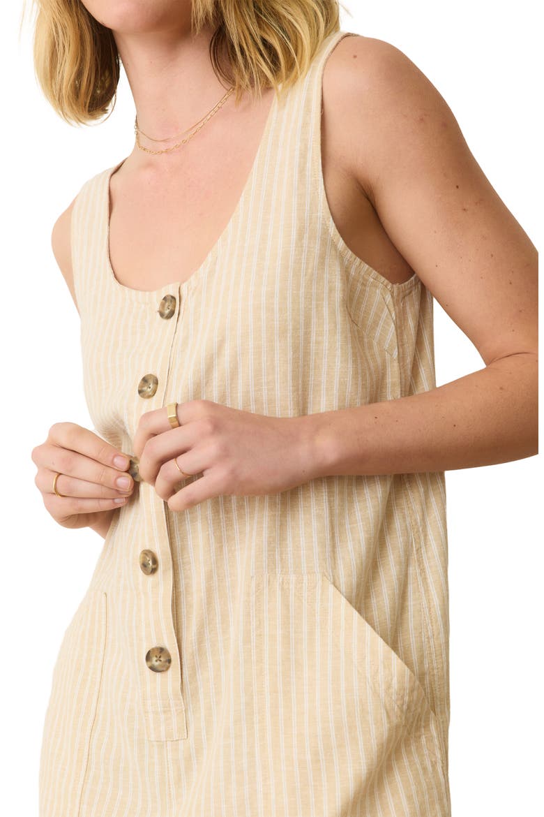 Hemp Blend Jumpsuit, Alternate, color, NATURAL STRIPE