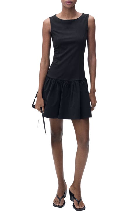 Ruffle Hem Sleeve Minidress