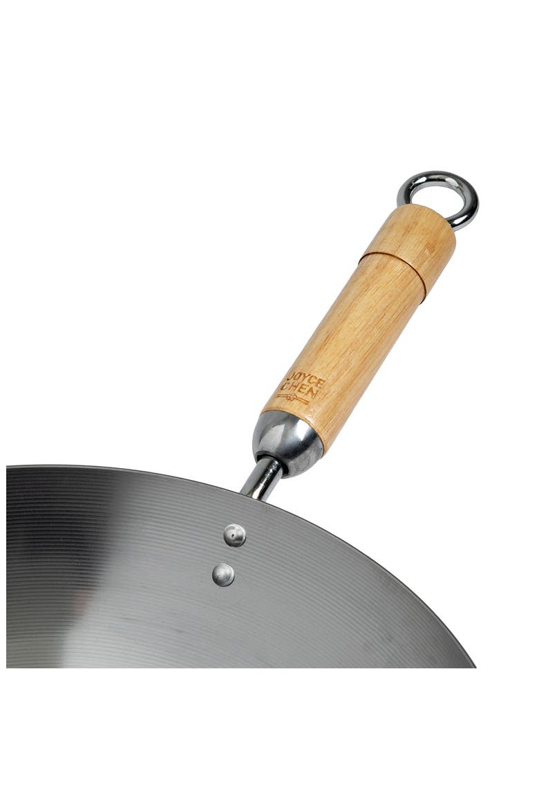 Classic Series 14-Inch Round Bottom Carbon Steel Wok with Birch Handles - Silver, Alternate, color, SILVER