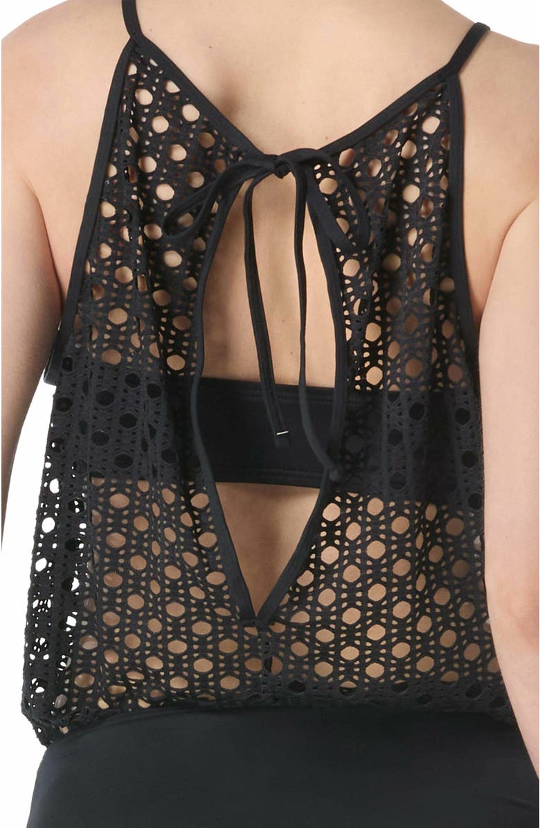 Carmen Marc Valvo High Neck One Piece Swimsuit, Alternate, color, 001-Black