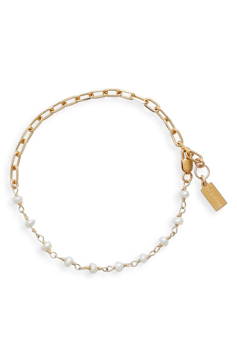 Set & Stones Hannah Freshwater Pearl Station Bracelet, Main, color, 