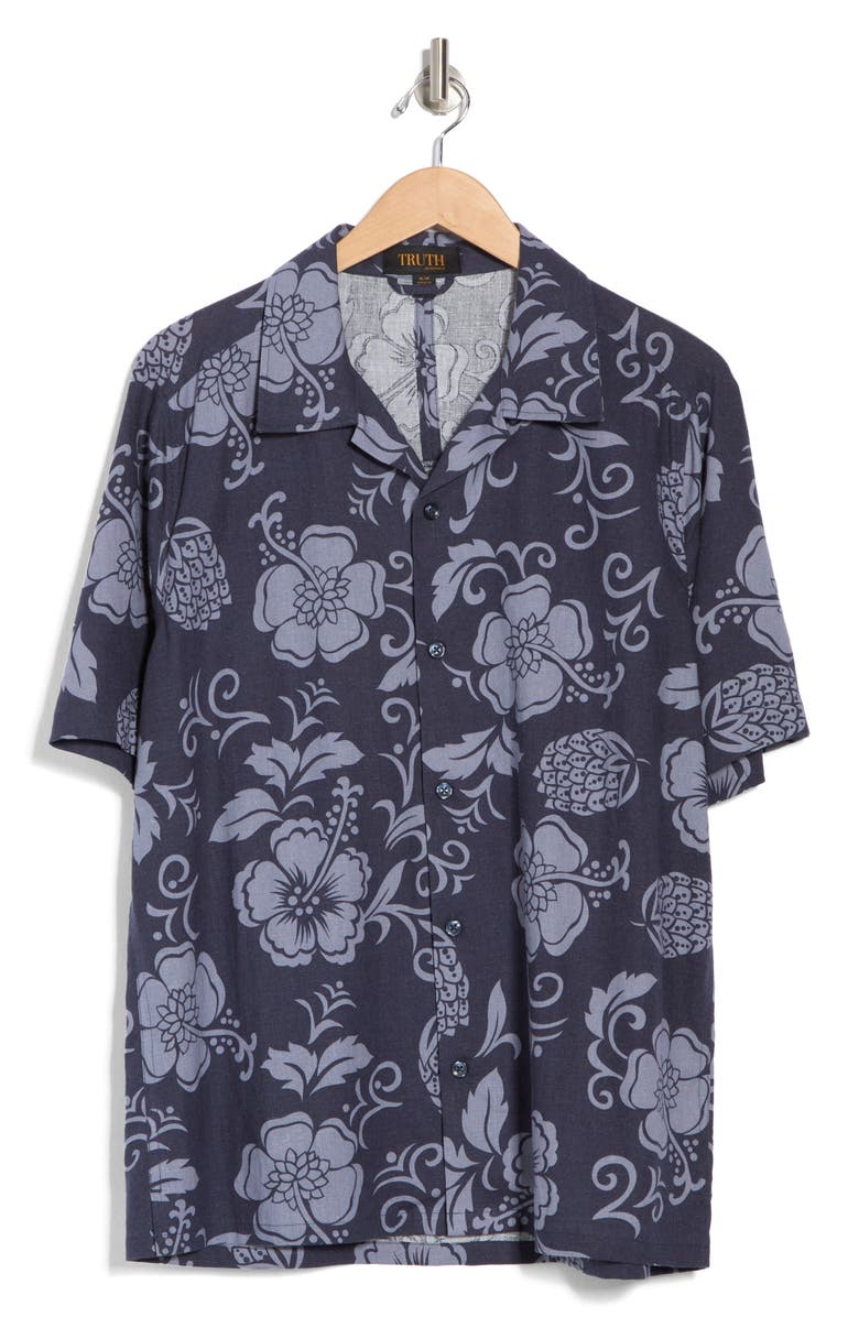 TRUTH Floral Print Button-Up Camp Shirt, Alternate, color, Print