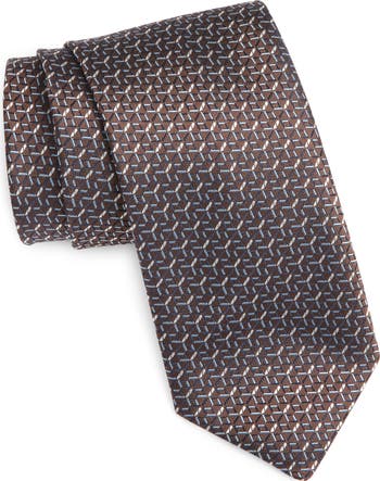 Geometric Pattern Silk Tie