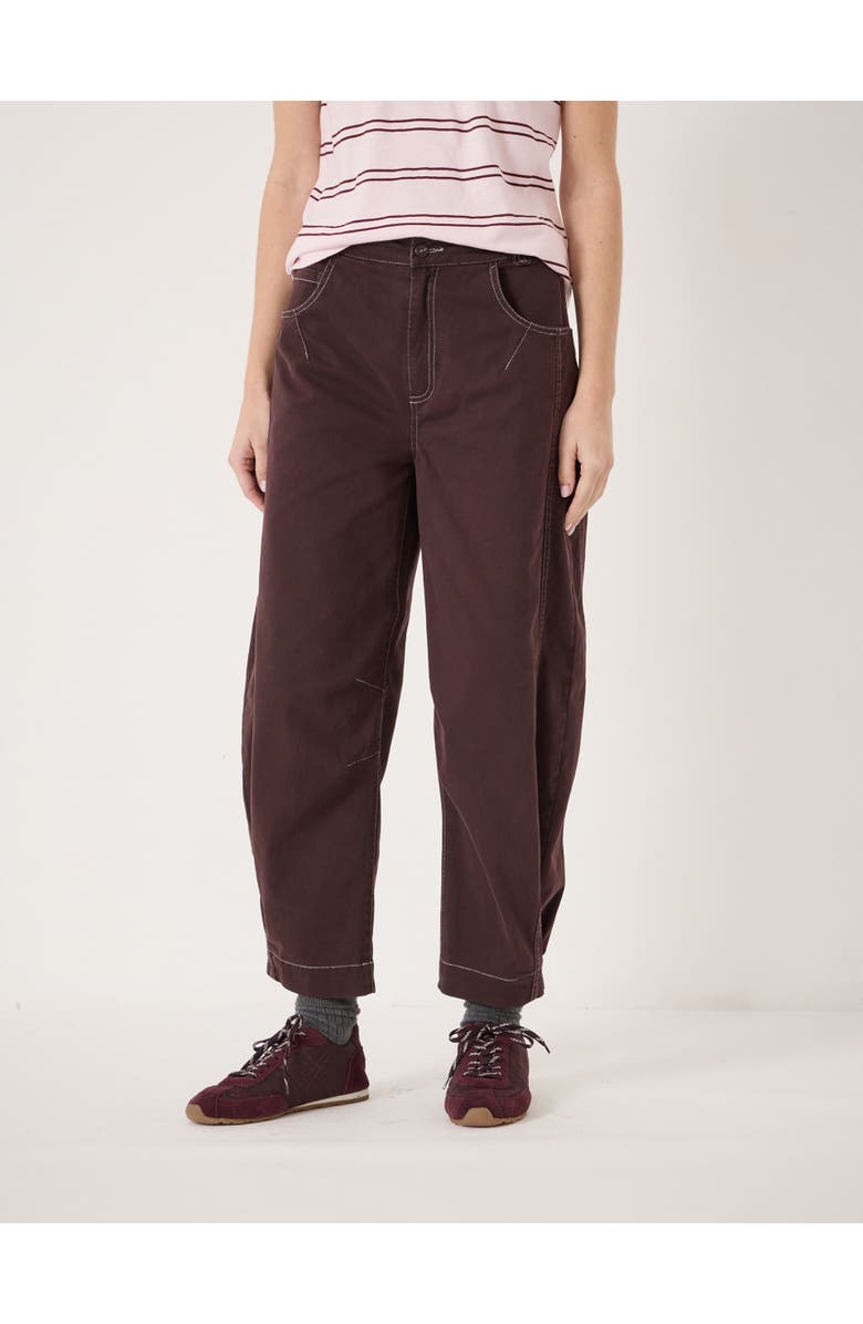 Hush Bryce Seam Detail Barrel Leg Trousers, Main, color, Dark Merlot Red