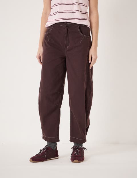 Bryce Seam Detail Barrel Leg Trousers