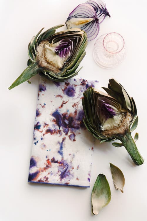 Goldie Home Rose Marble Napkin Set Of 4 In Rose Marble Lavender Trim
