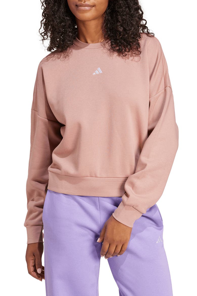 Essentials Small Logo Feel Sweatshirt, Main, color, WARM CLAY/ WHITE