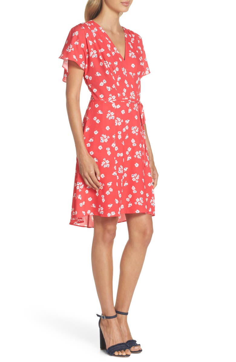 French Connection Verona Floral Print Faux Wrap Dress, Alternate, color,