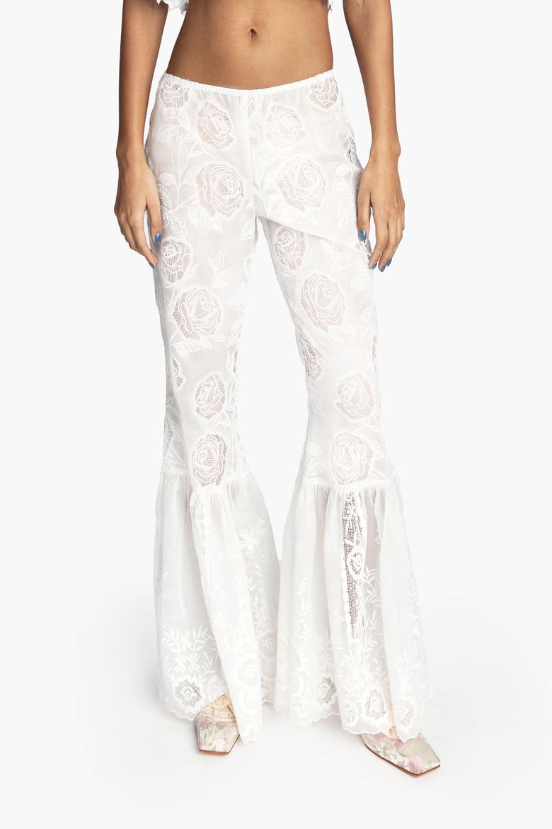 Cottage Rose Lace Pants, Main, color, WHITE
