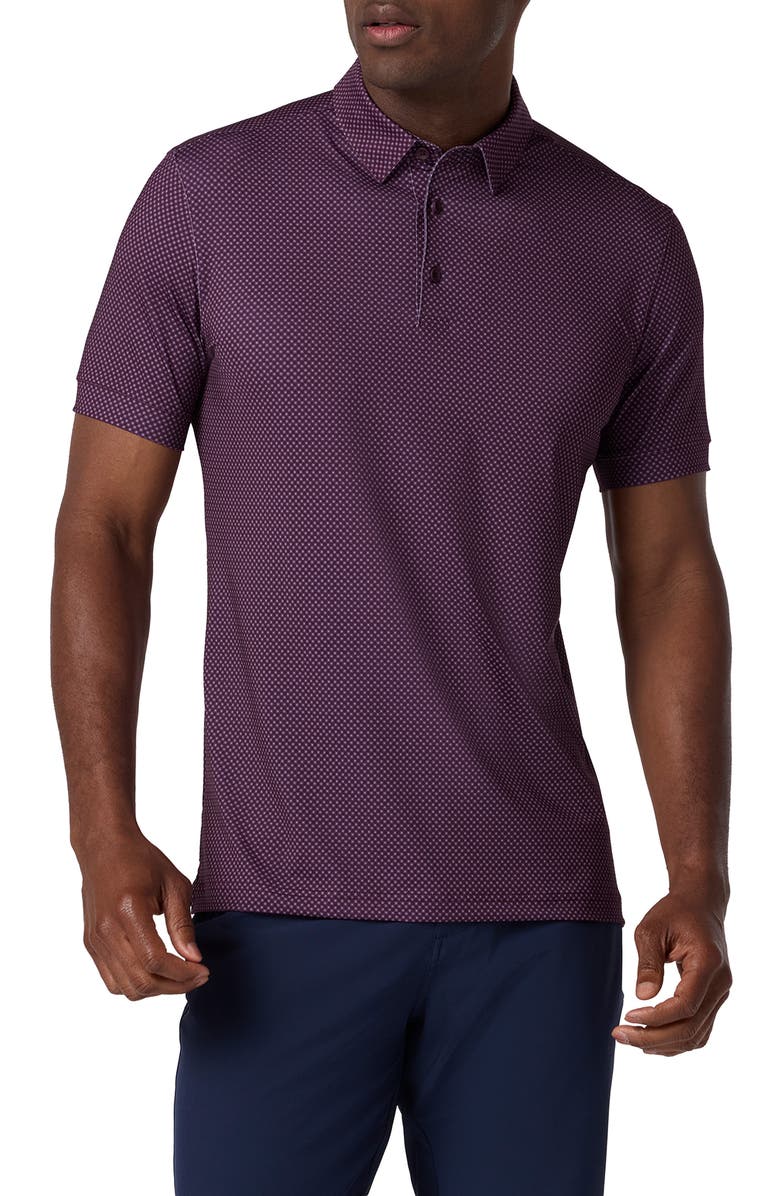Mizzen+Main Versa Trim Fit Performance Golf Polo, Main, color, Eggplant Multi Texture