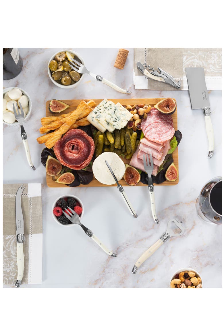 Essential 9-Piece Assorted Charcuterie Knife & Fork Set, Alternate, color, FAUX IVORY