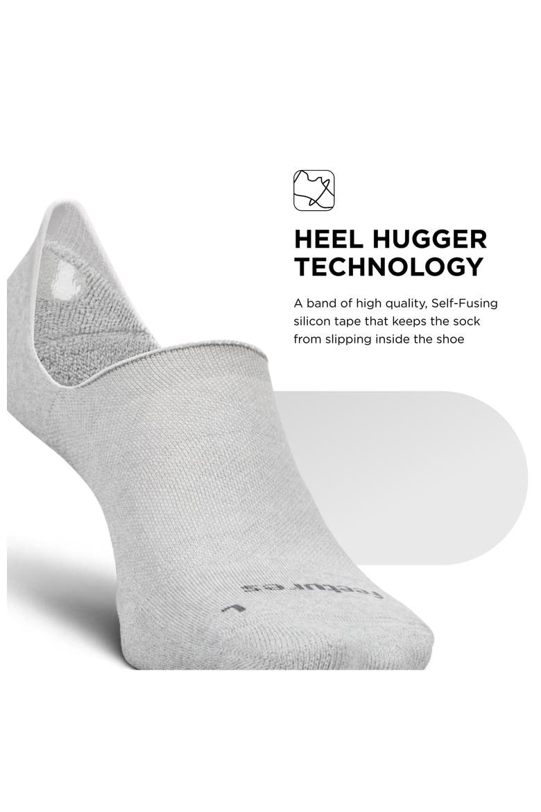 Elite Light Cushion Invisible Socks  AntiSlip Sport Sock Liner with Targeted Compression, Alternate, color, Light Gray