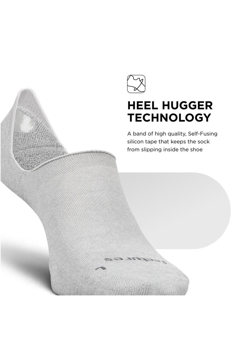 Feetures Elite Light Cushion Invisible Socks AntiSlip Sport Sock Liner with Targeted Compression, Alternate, color, Light Gray