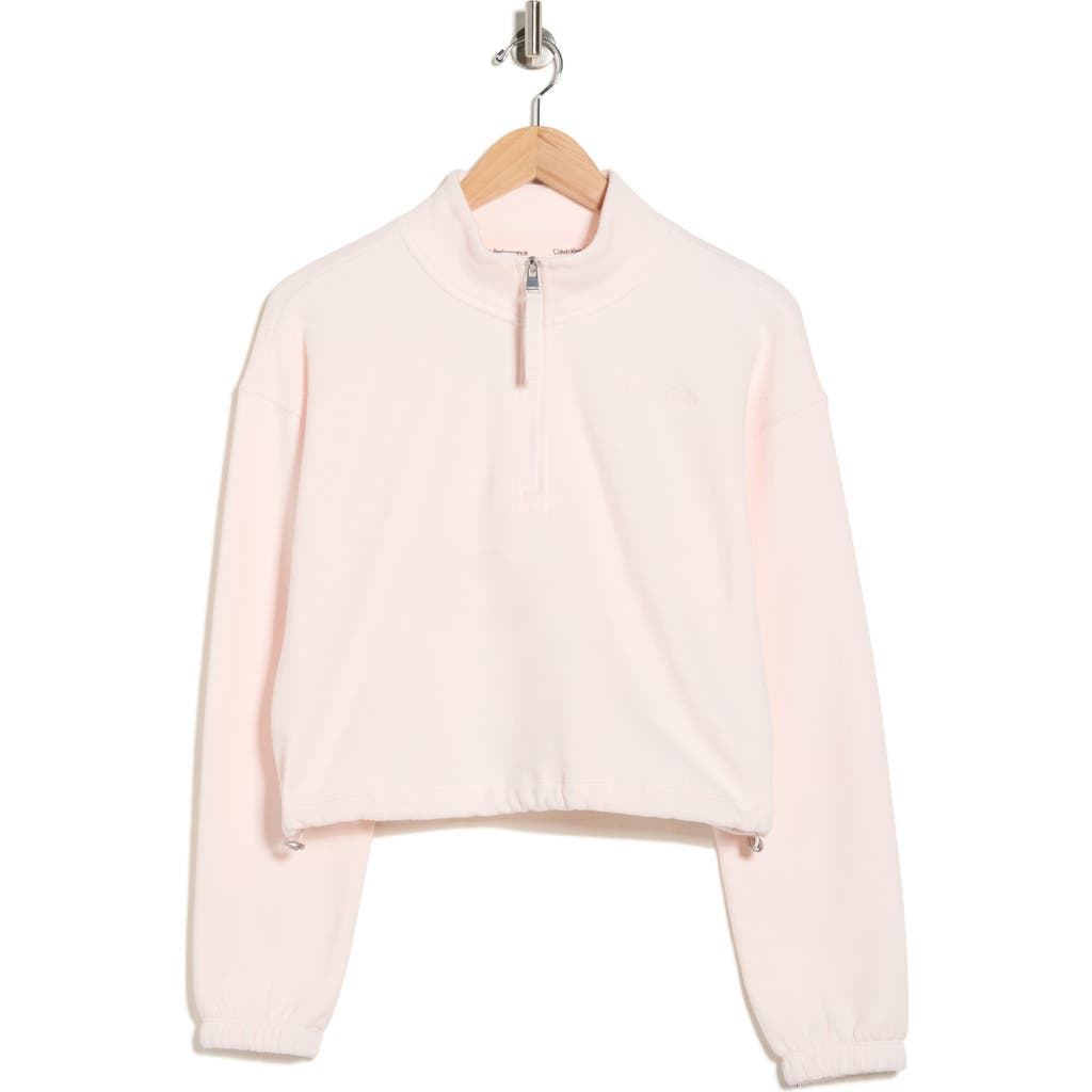 Calvin Klein Performance Mock Neck Half Zip Pullover In Neutral