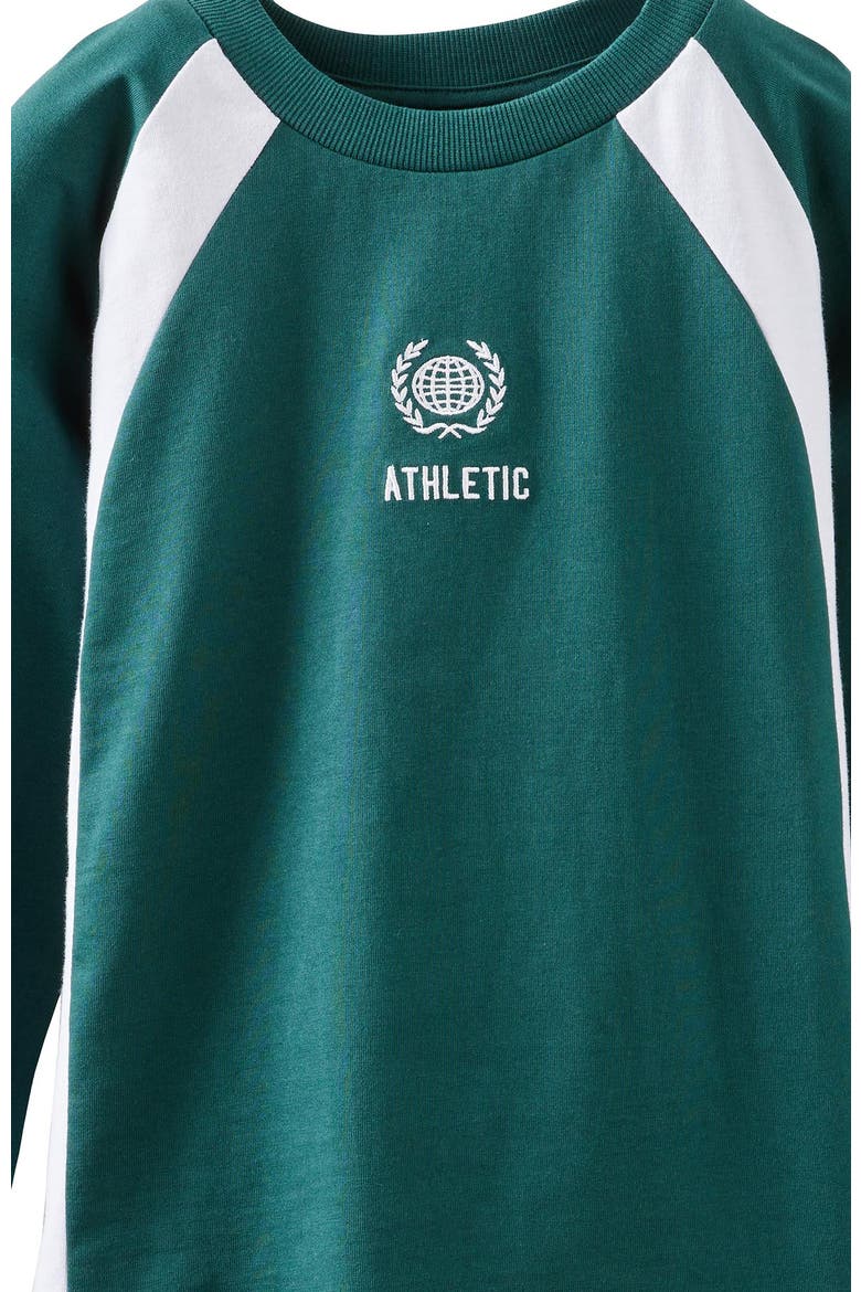 Kid's Moto Panelled Long Sleeve Tee, Alternate, color, Storm Green Athletic