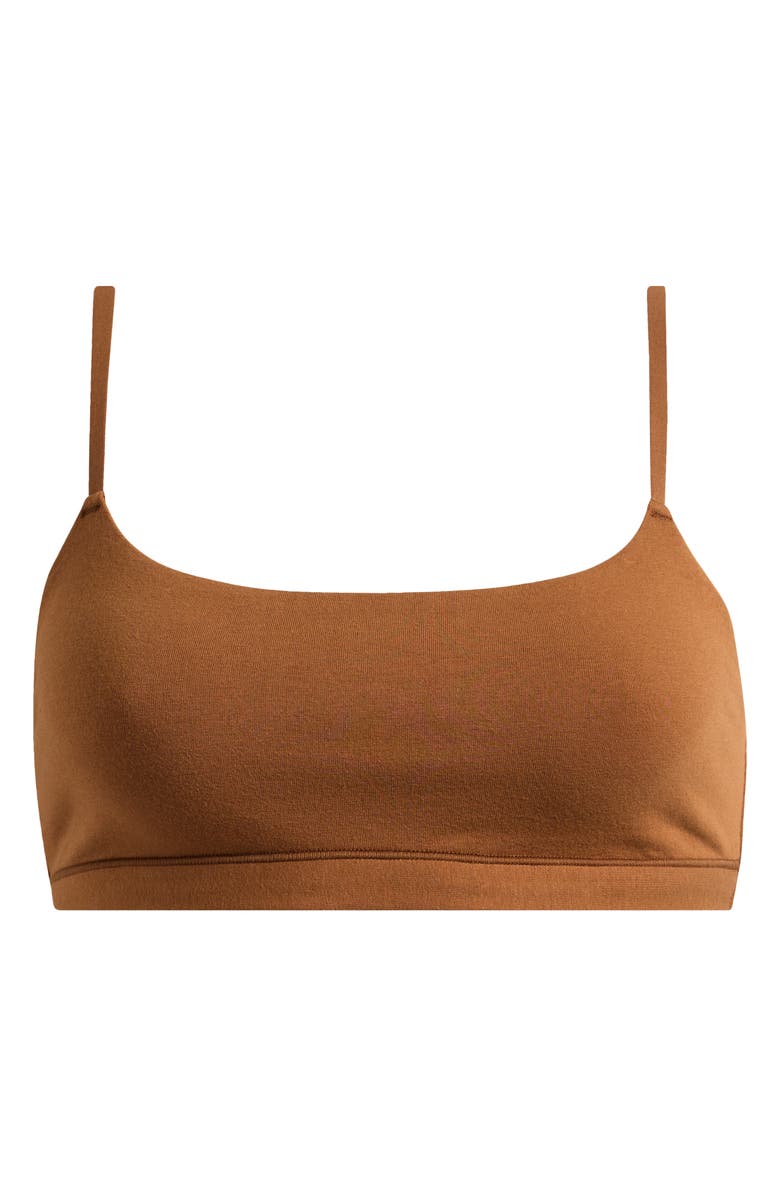 SKIMS Stretch Cotton Jersey Scoop Bralette, Alternate, color, Chai