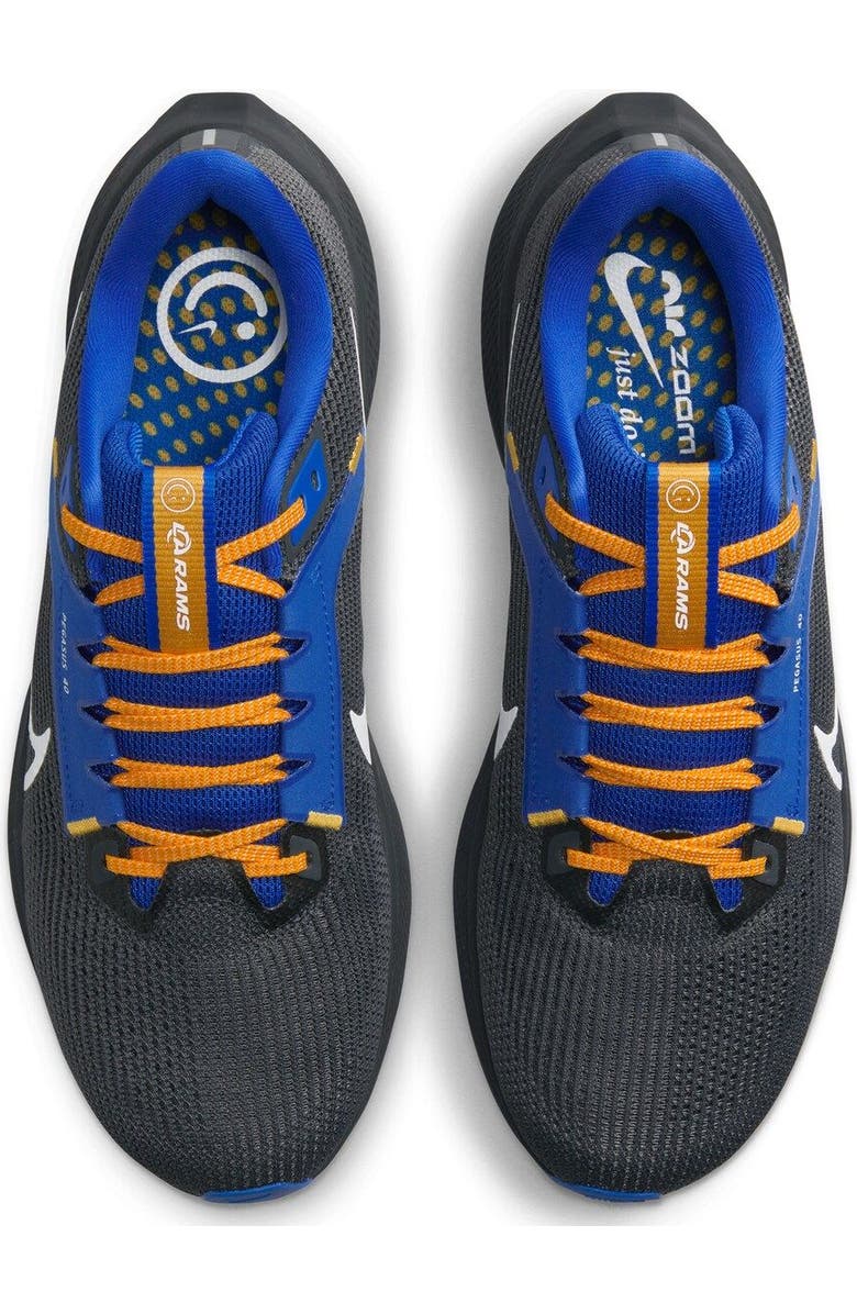 Nike Unisex Nike Anthracite Los Angeles Rams Zoom Pegasus 40 Running Shoe, Alternate, color,