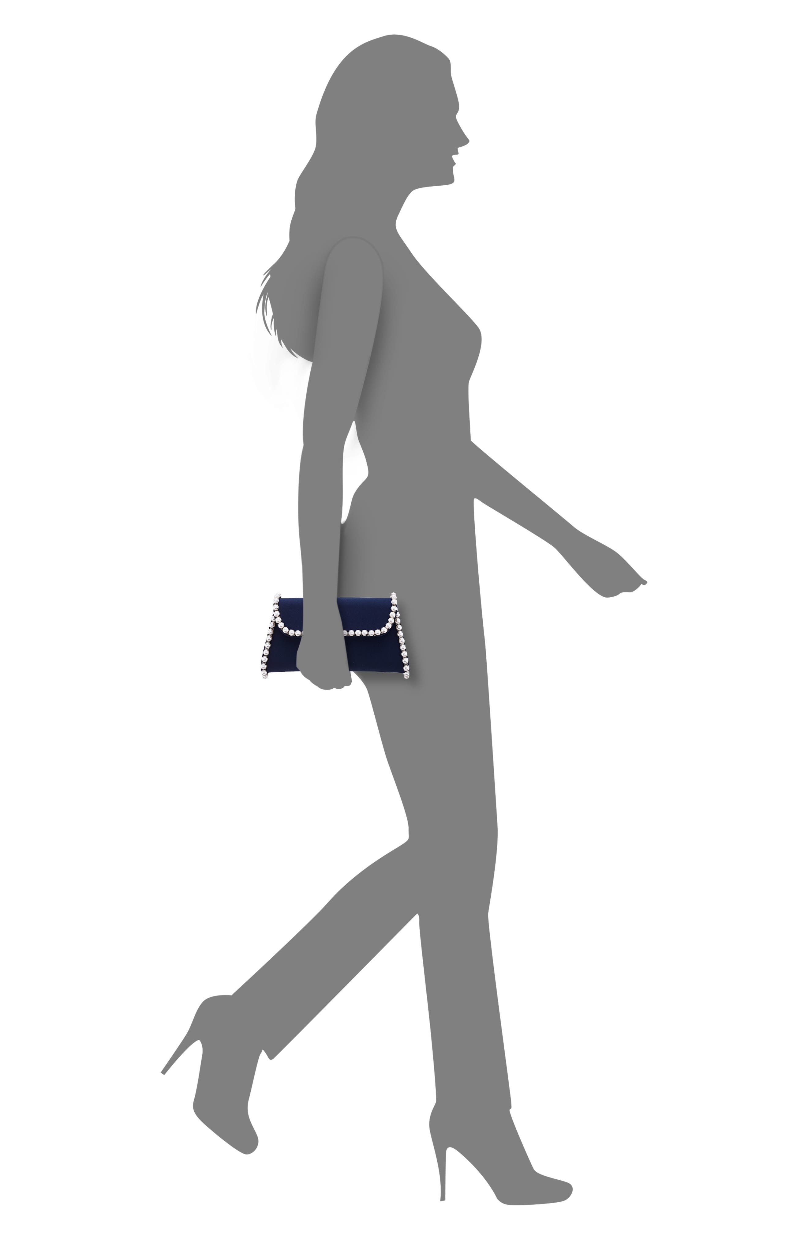Nina Trysta Clutch, Alternate, color, New Navy