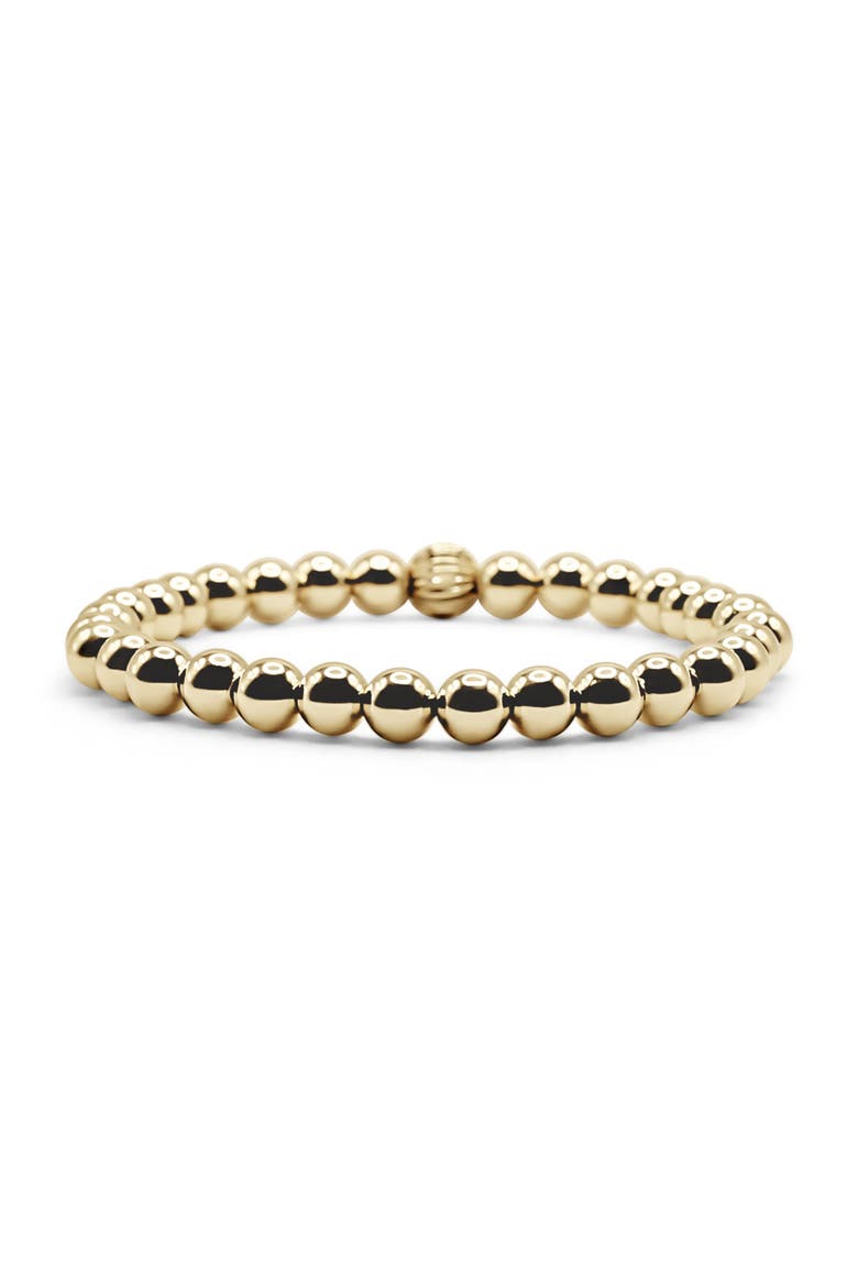 6mm Gold Filled Beaded Bracelet, Main, color, Gold