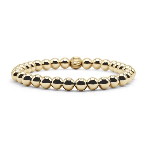 6mm Gold Filled Beaded Bracelet