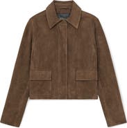 Reiss Drew Crop Suede Jacket