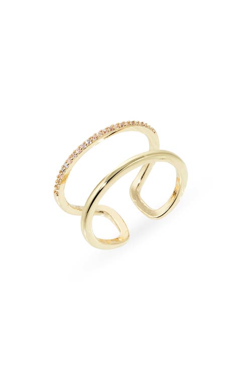 Cubic Zirconia Open Double Row Ring