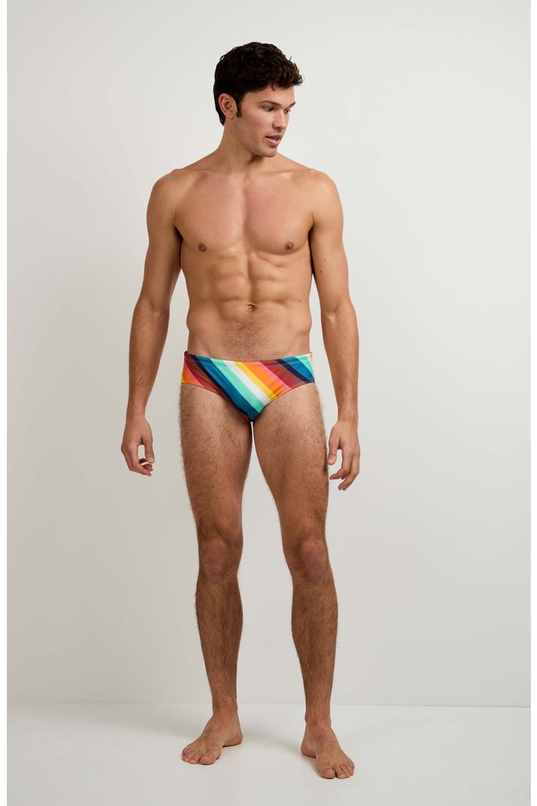 Bondi Stripe Swim Brief, Main, color, Siena