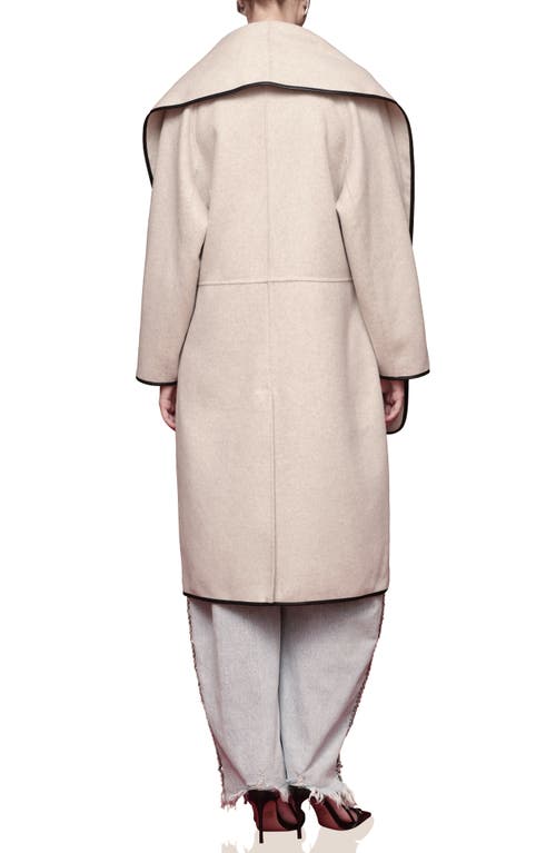 Avec Les Filles Cocoon Scarf Coat In Neutral