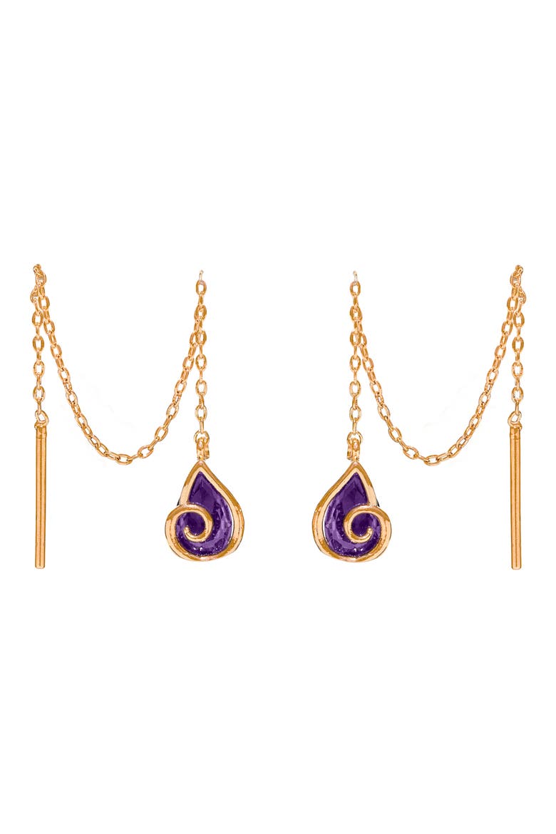 Disney Ursula Threader Earrings, Main, color, GOLD