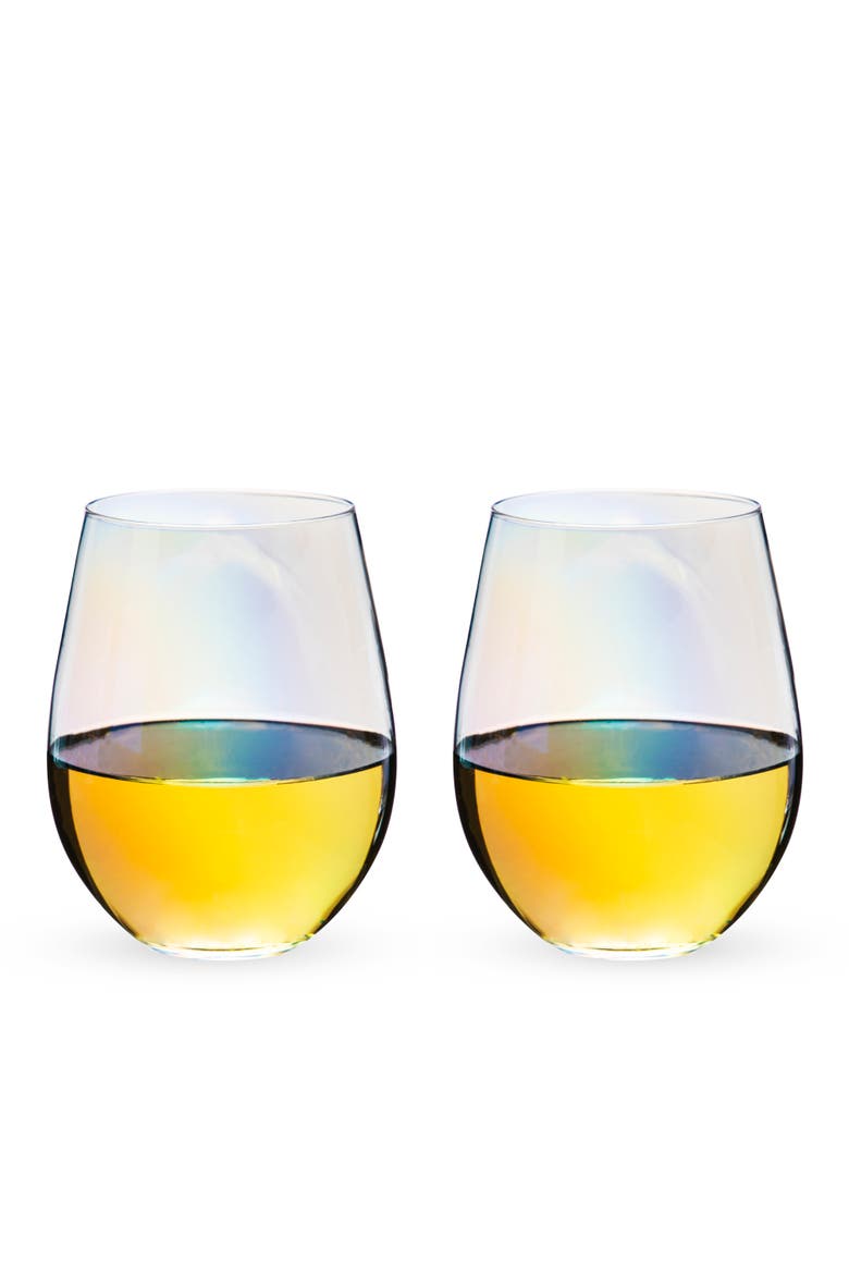 Luster Stemless Wine Glasses Set of 2, Main, color, Multicolor