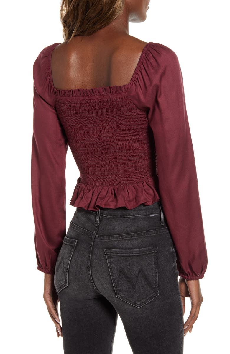 Angie Smocked Crop Top, Alternate, color,