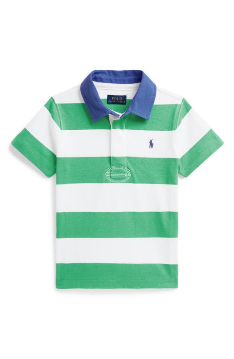 Kids' Rugby Stripe Cotton Jersey Polo (Toddler & Little Kid)