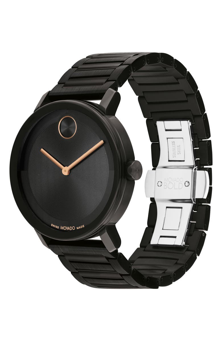 Movado Bold Evolution 2.0 Bracelet Watch, 40mm, Alternate, color, Black Dial