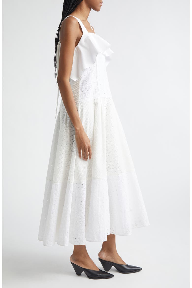 Broderie Anglaise Patchwork Sundress, Alternate, color, WHITE