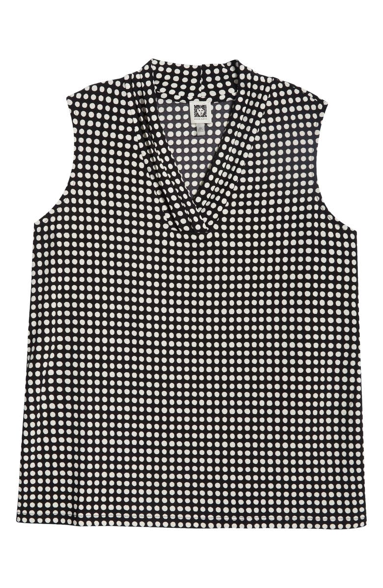 Anne Klein Pearly Polka Dot Top, Alternate, color, Anne Black/ Anne White