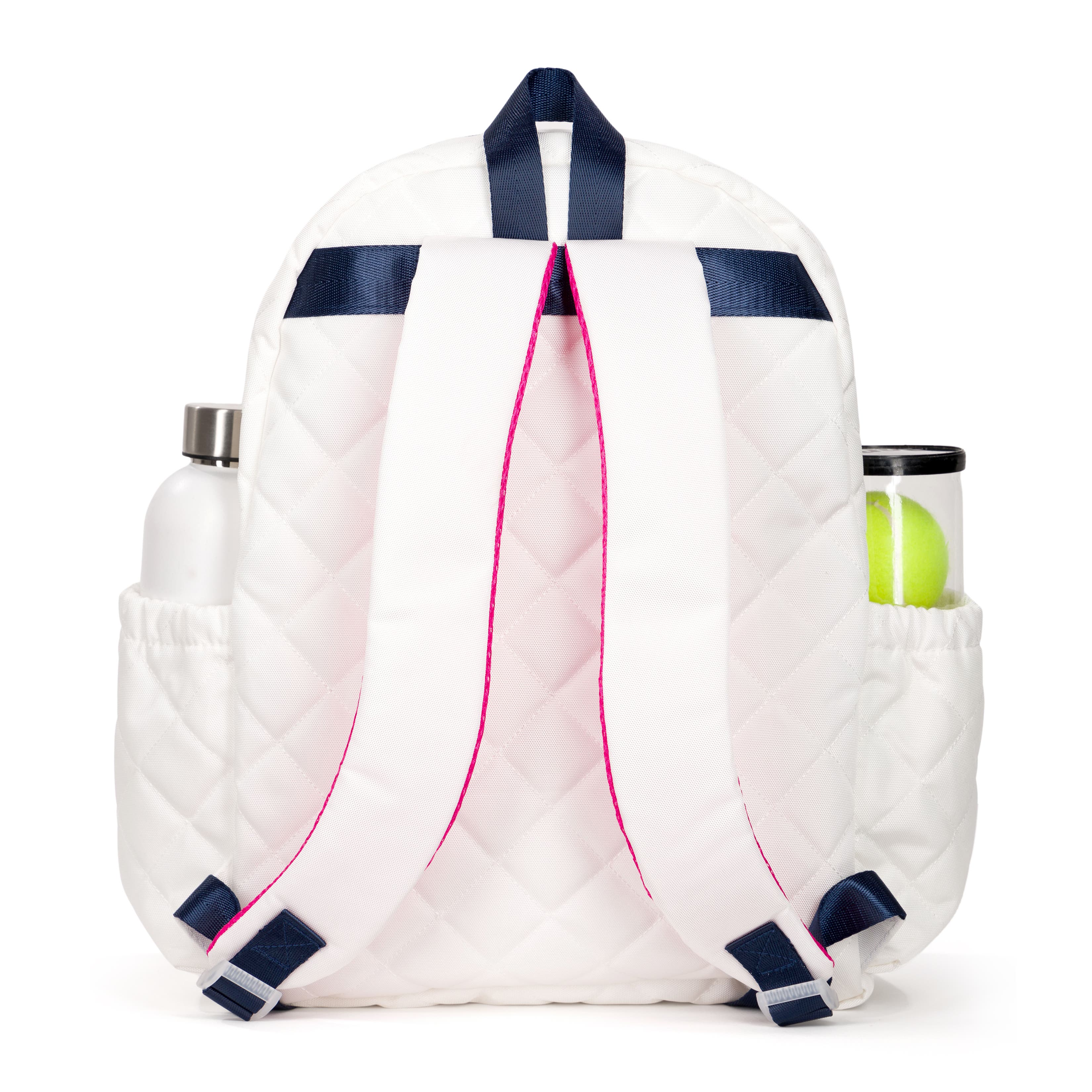 Ame & Lulu Jr. Love Tennis Backpack, Alternate, color, Quilted White/Navy/Pink