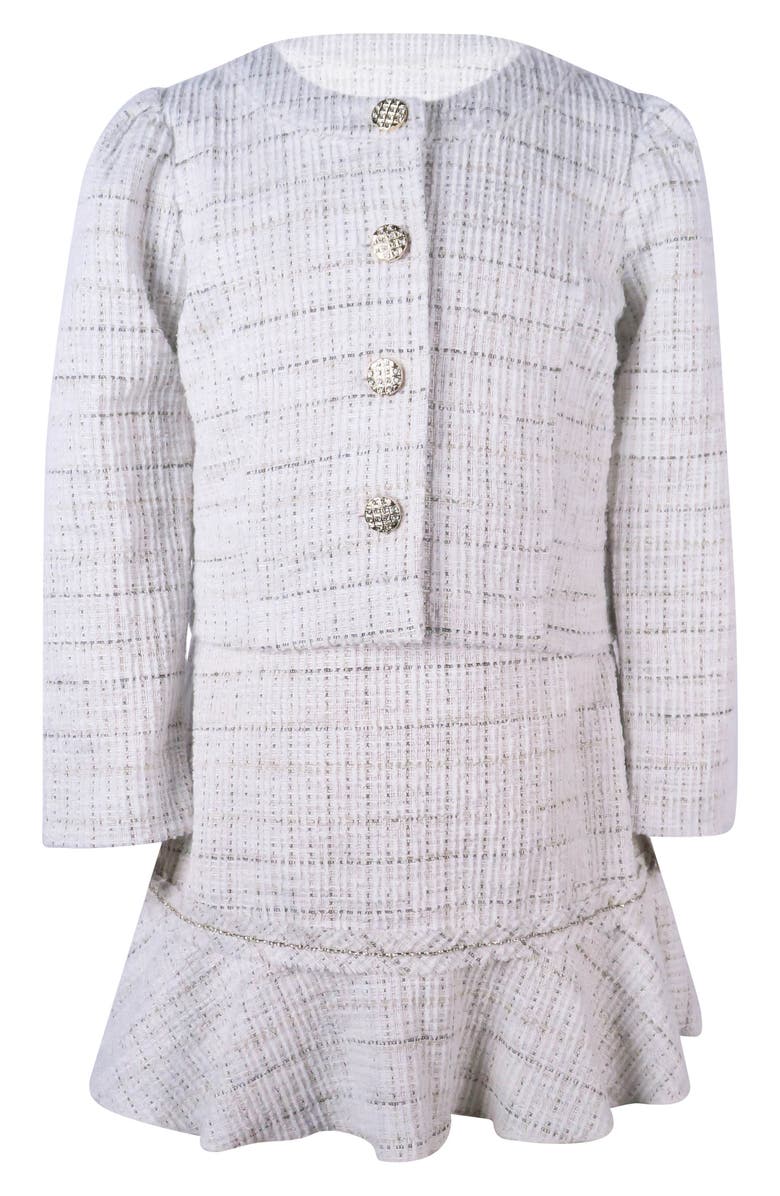 Zunie Kids' Bouclé Jacket & Skirt Set, Main, color, 