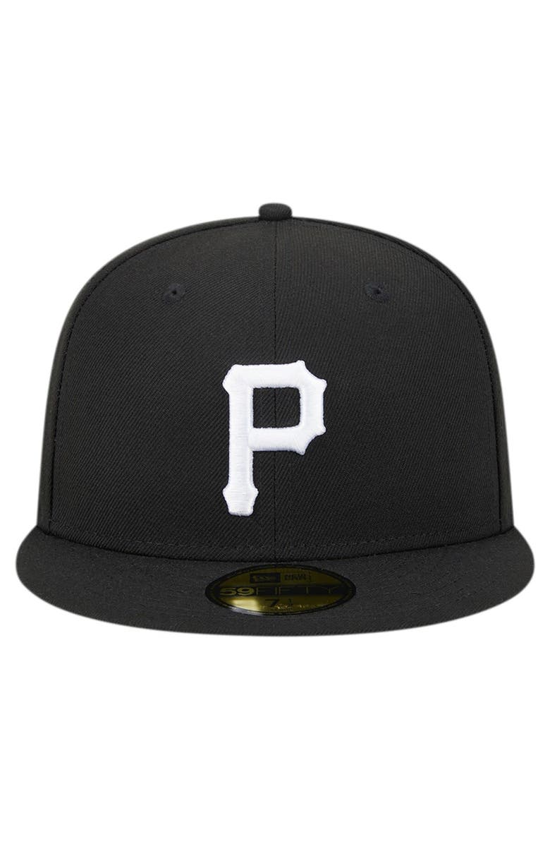 New Era Men's New Era Black Pittsburgh Pirates Logo 59FIFTY Fitted Hat, Alternate, color, 