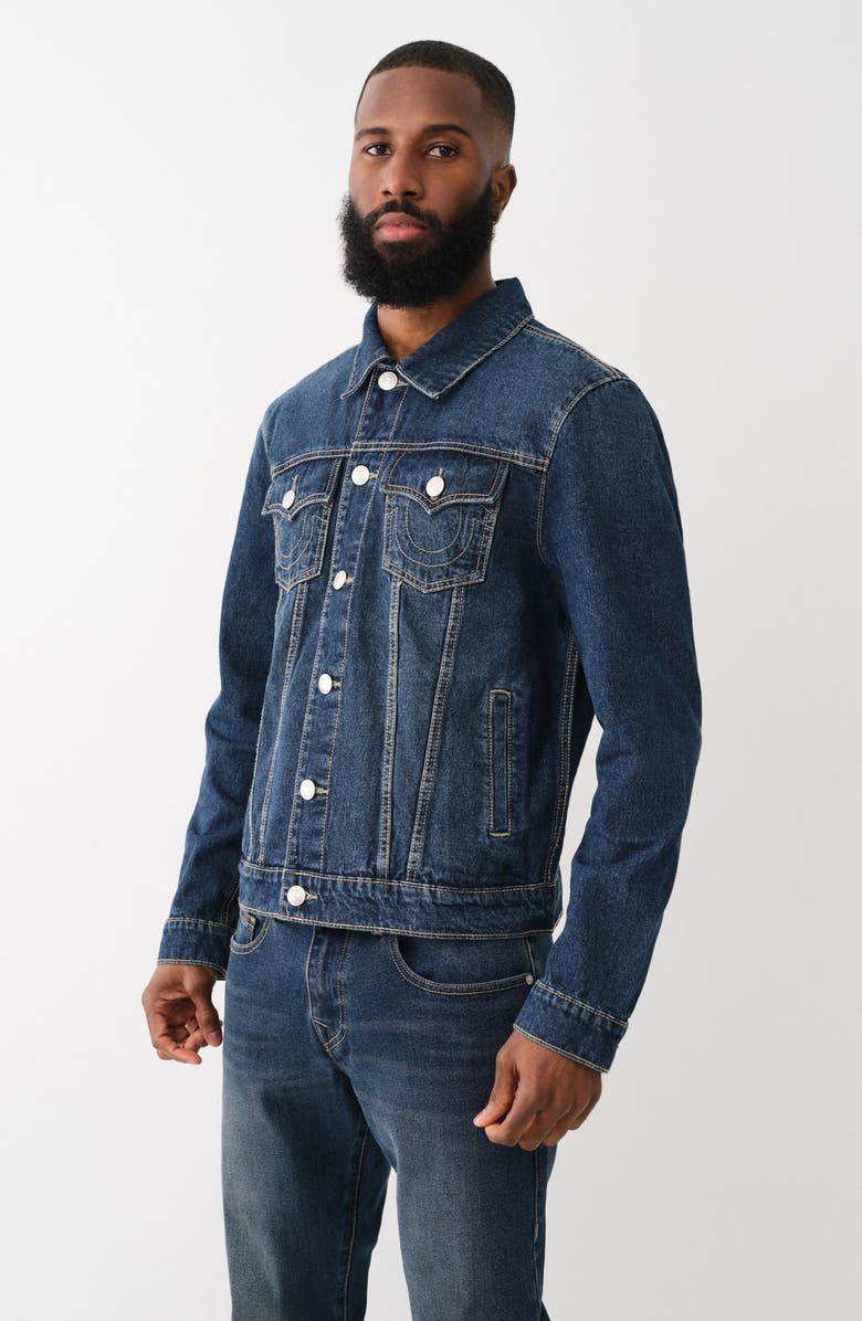 True Religion Brand Jeans Jesse Denim Trucker Jacket, Alternate, color, 